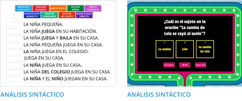 JUEGOS DE ANÁLISIS SINTÁCTICO | Recursos Interactivos para Lengua de ...