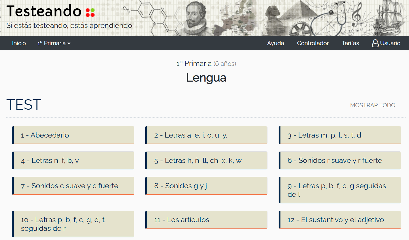 Testeando TESTEANDO: LENGUA 1º E.P. | Recursos Interactivos para Lengua de Primaria